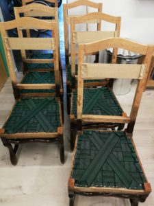 sanglage élastique chaises Louis XIII