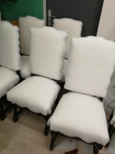 Pose ouate chaises Louis XIII